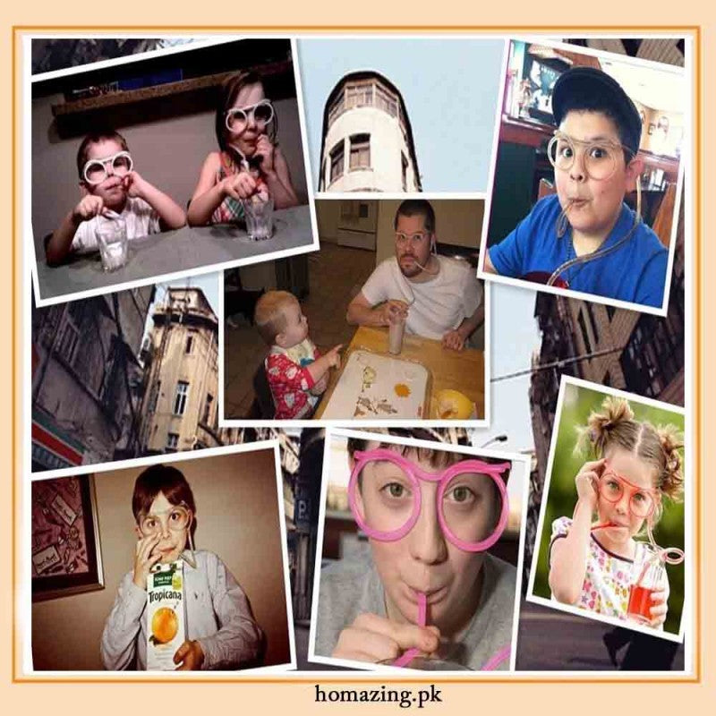 Creative Eyeglasses Straw Drinking