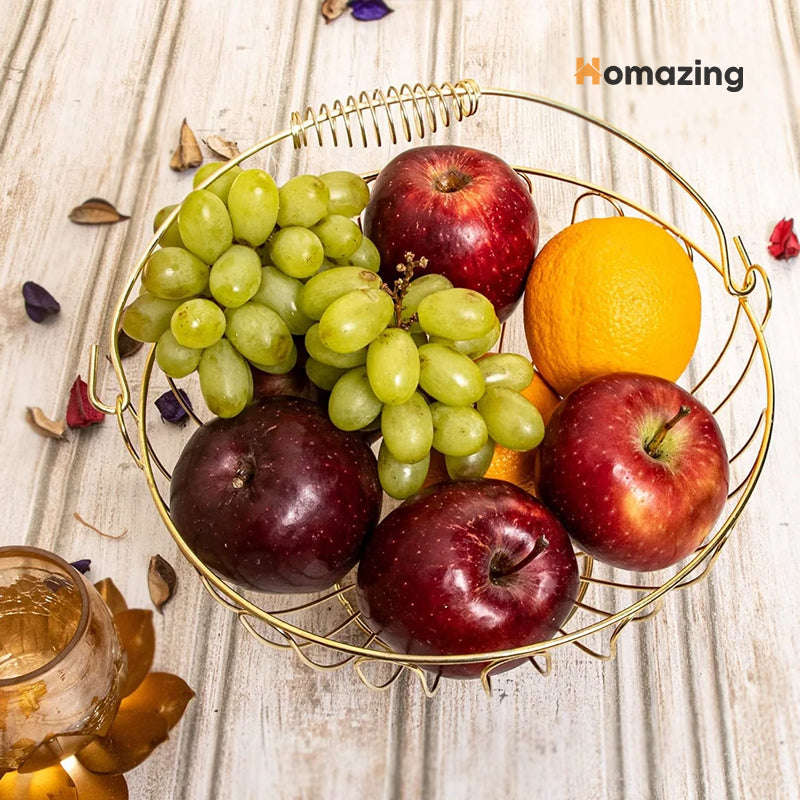 Fruit Basket Round Gold