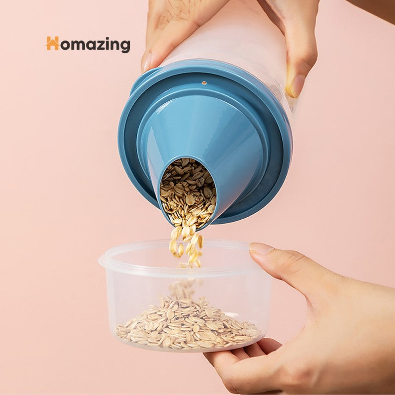 Grain Cereal Storage Jar With Cup