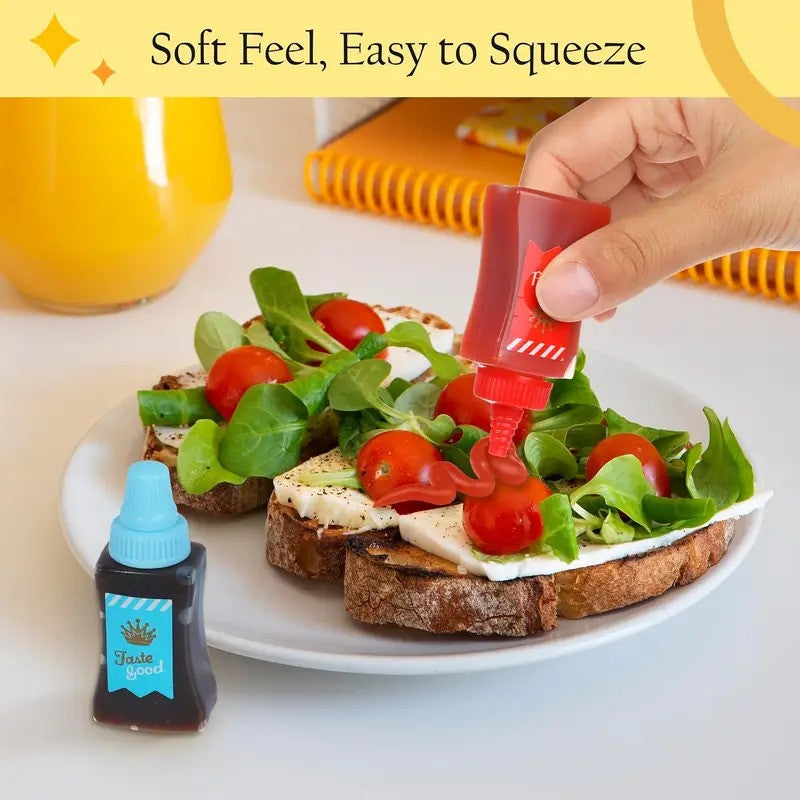 4pcs Mini Condiment Squeeze Bottle Set