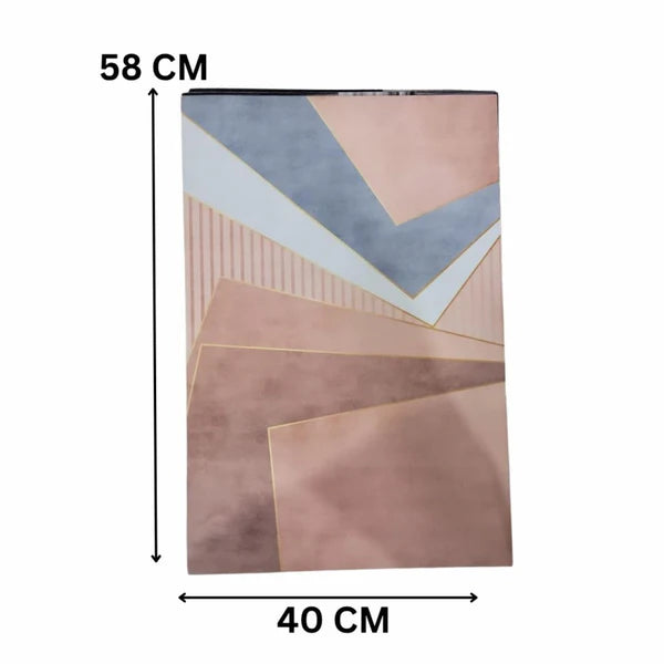 Nordic Pastel Geometric Nappa Leather Bath Mat