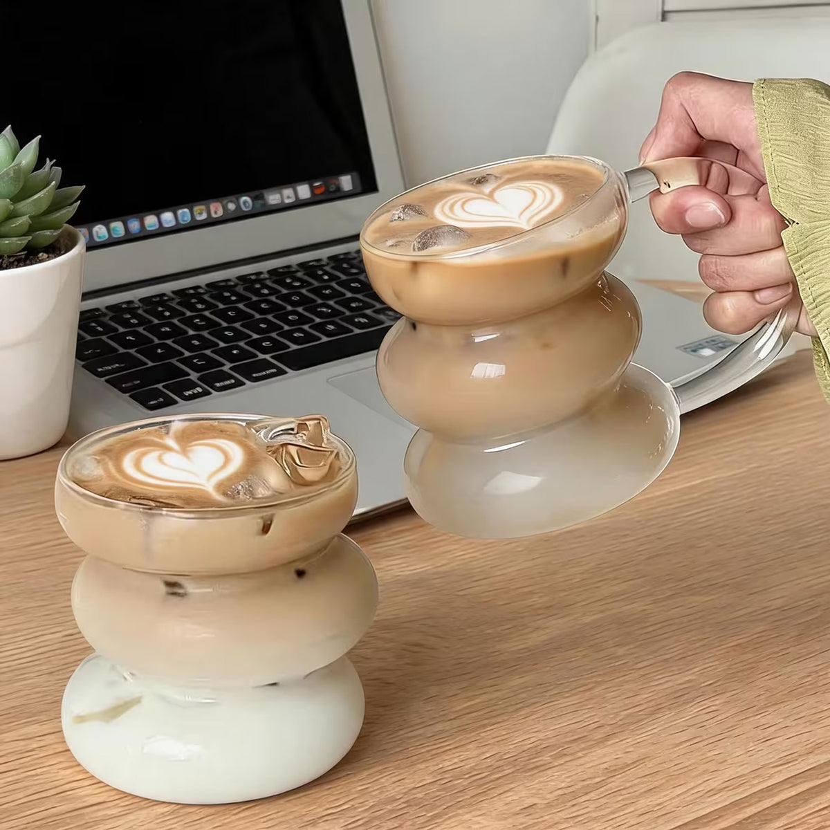 430ML Borosilicate Glass Cup with Handle