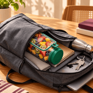 Portable Salad & Meal Prep Jar with Dressing Cup