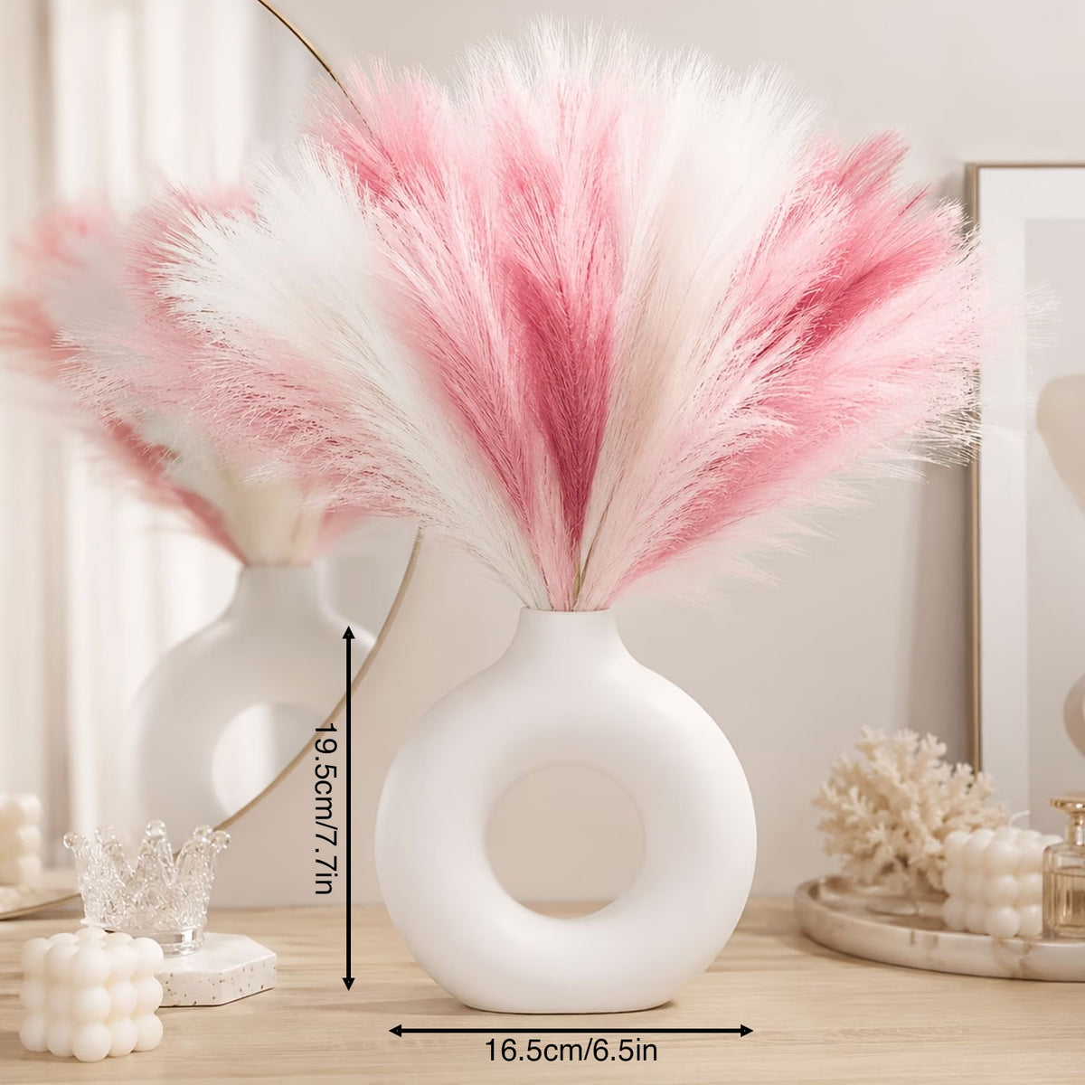 Aesthetic White Donut Vase for Tabletop Décor
