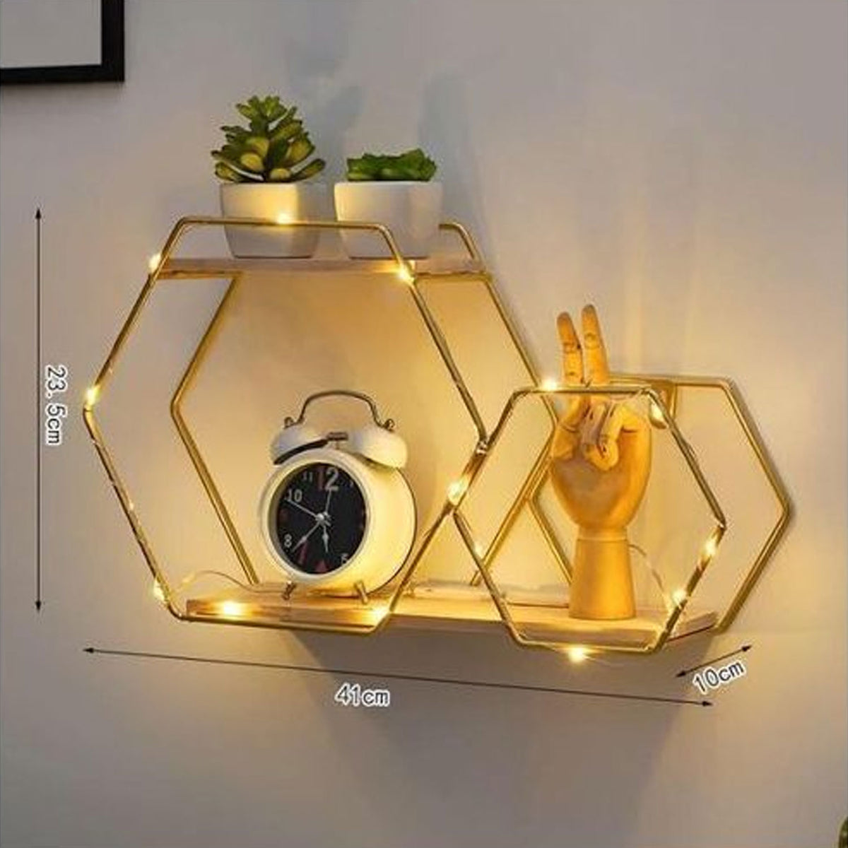 Decorative Two-Tier Hexagonal Storage Shelf