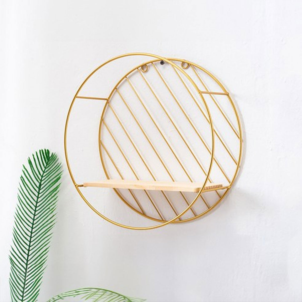Modern Nordic Round Metal Wall Decor Shelf