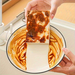 Two multipurpose melamine foam cleaning erasers for household use