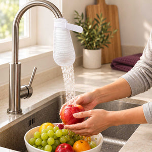Pack of 10 cotton faucet filter bags with elastic openings