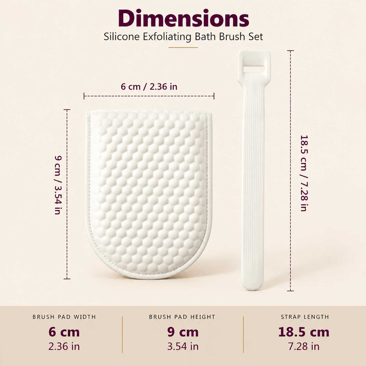 Cotton faucet filter bag sizing reference showing product dimensions and elastic opening