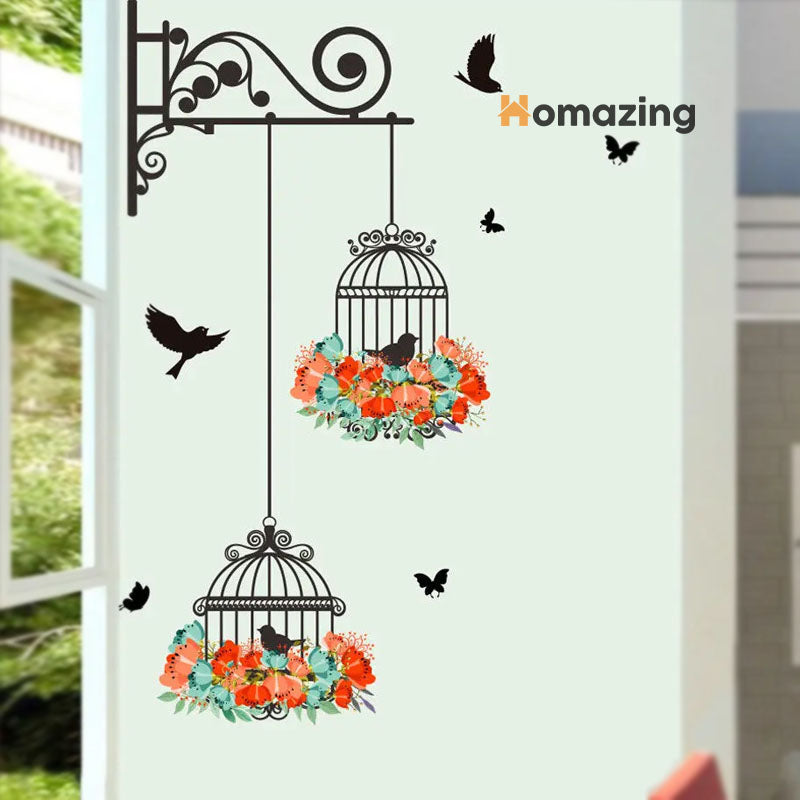 Wall Painting Birdcage Sticker