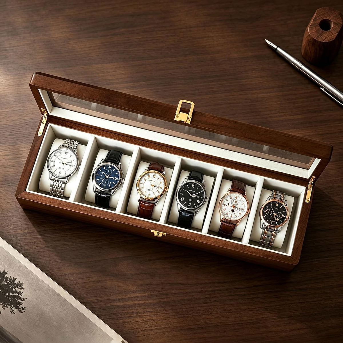 Watch Display Organizer Box 6 Slots