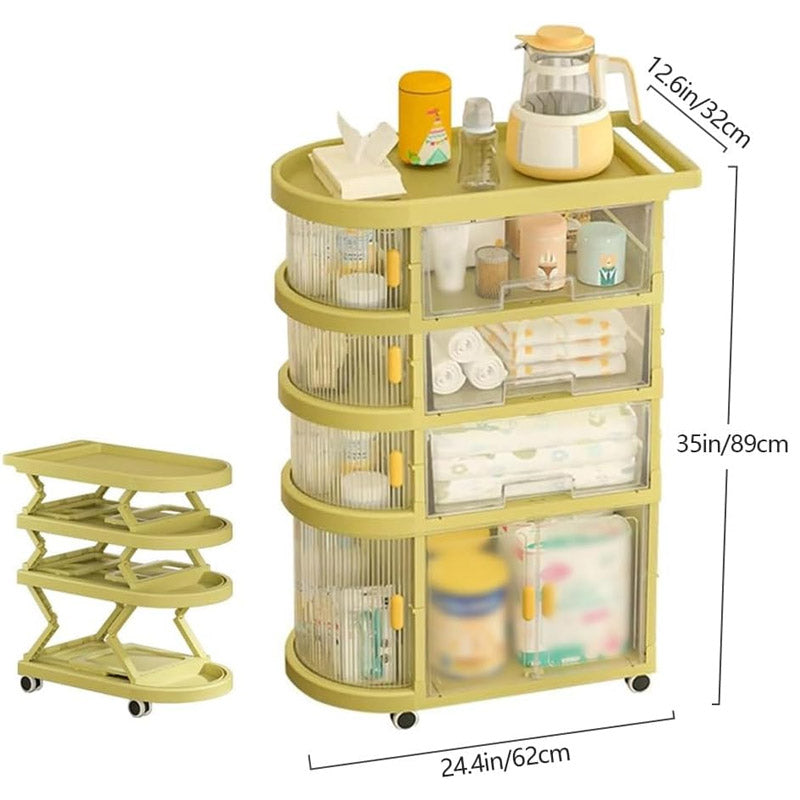 5 Layer Foldable Storage Freestanding Organizing Cart