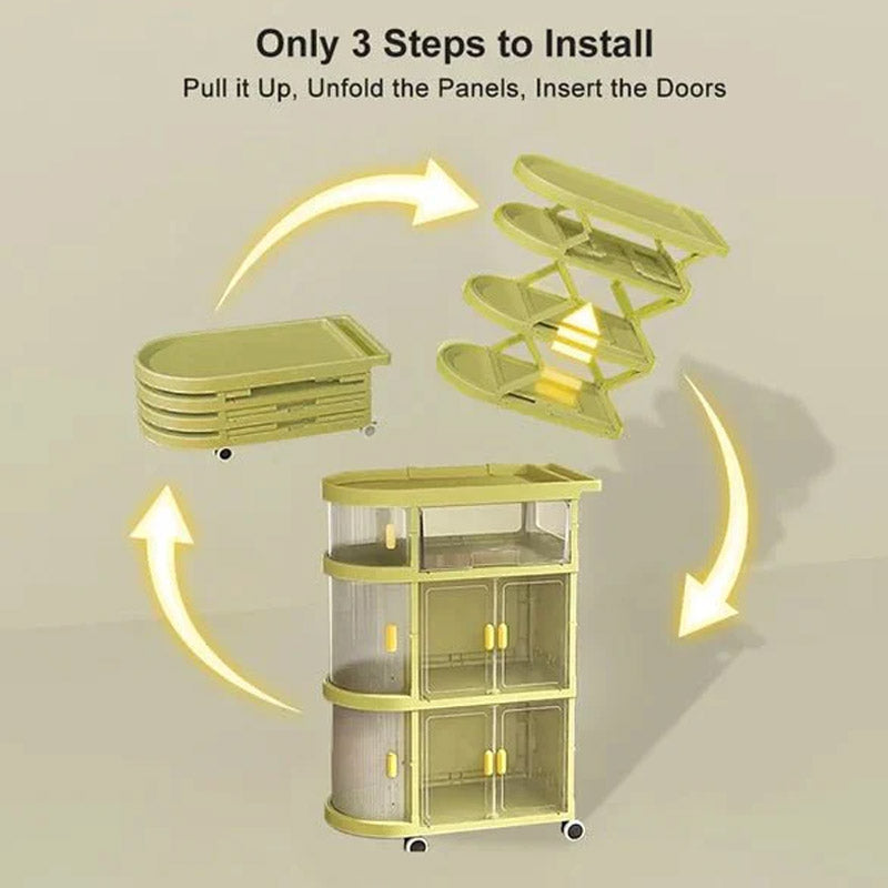 4 Layer Foldable Storage Freestanding Organizing Cart