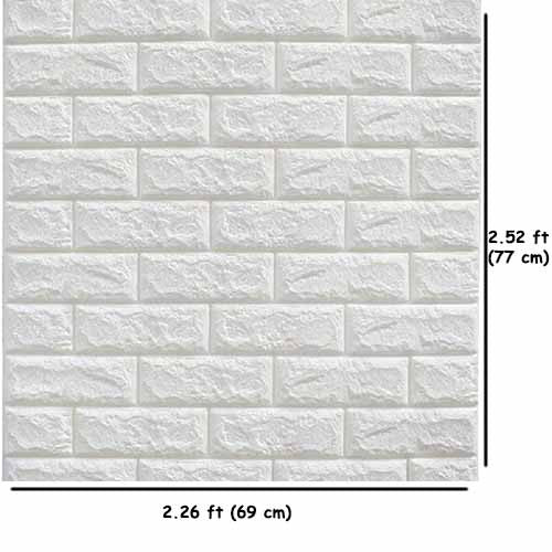 Pack Of 4 3D Foam Brick Wall Sheets 3MM