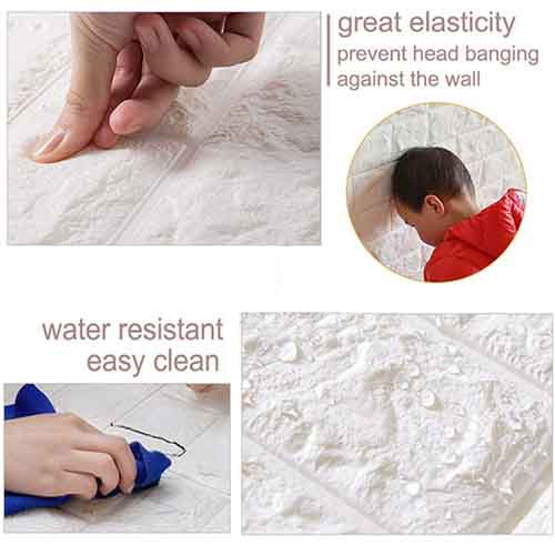 Pack Of 4 3D Foam Brick Wall Sheets 3MM