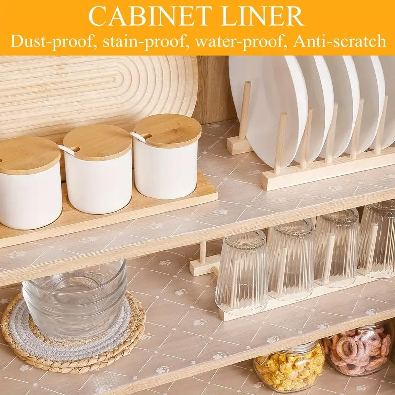 Anti-Slip Fridge & Drawer PVC Sheet Roll Transparent Diagonal Design