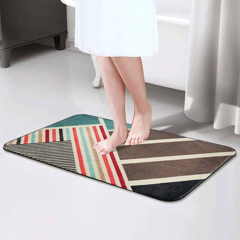 Foam Bath Mat Absorbent Non-Slip Printed Modern Design