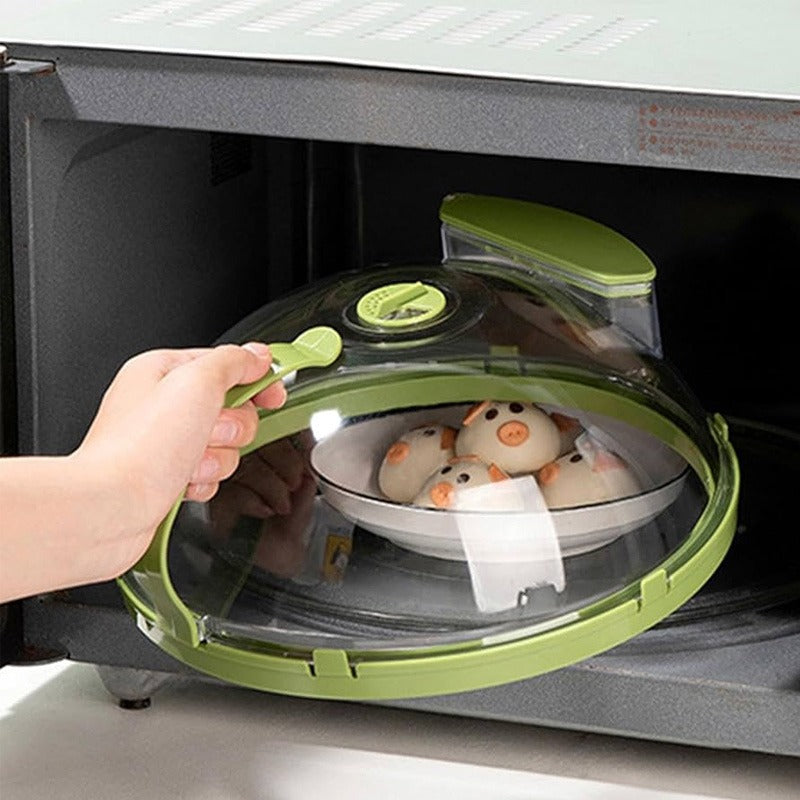 Microwave Splatter Cover With Water Steamer