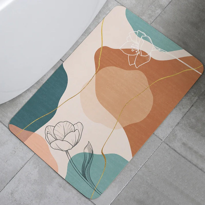 Floor Bath Mat Absorbent Non-Slip-Lotus