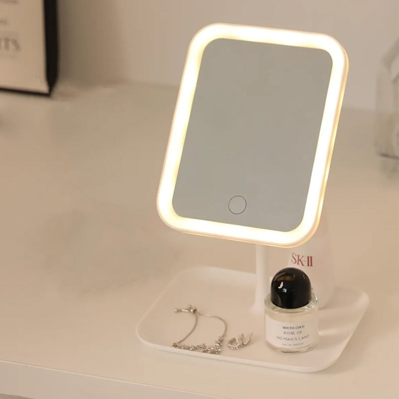 Modern Desktop Vanity Mirror 3 Color Light LED