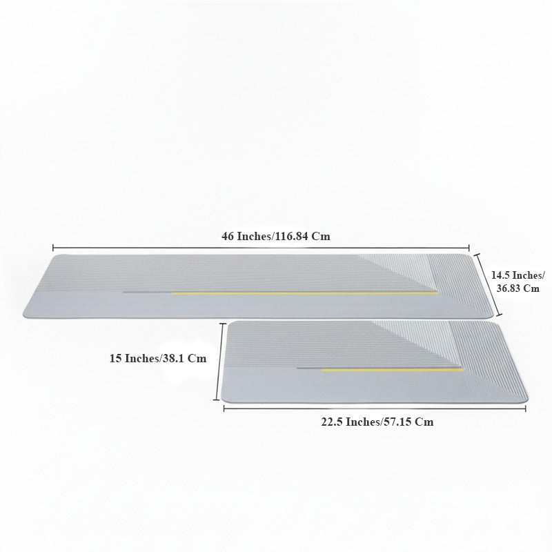 Kitchen Floor Mat Non-slip Set Of 2 Pcs - Asymmetrical Grid Design