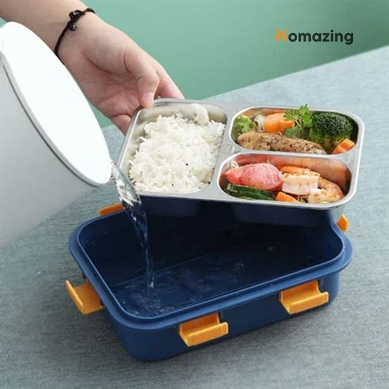 3 Compartment Lunch Box Stainless Steel