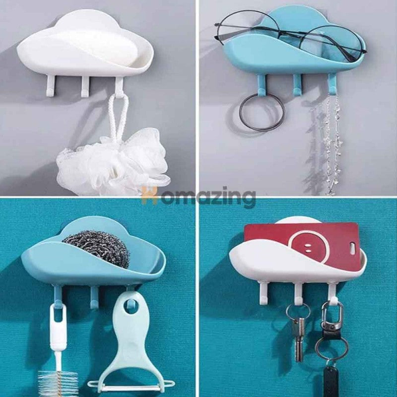 Cloud Shape Drain Soap Holder With Hook