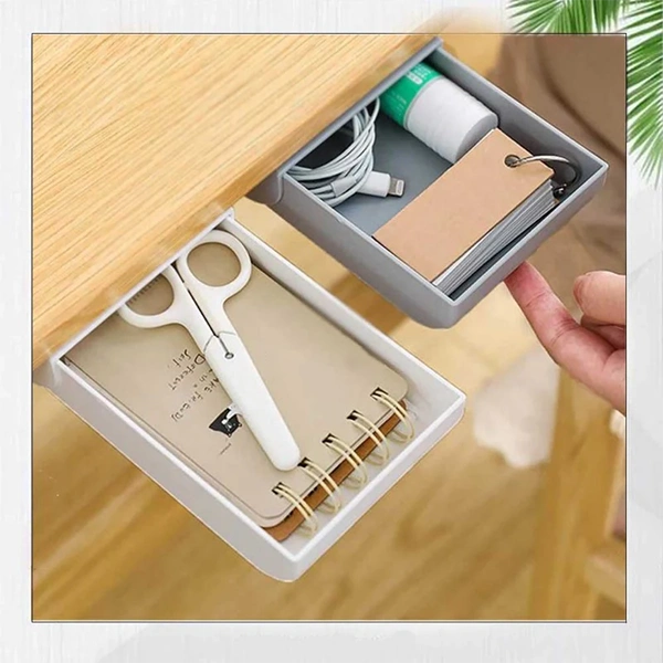 Self-Stick Storage Tray Under Desk