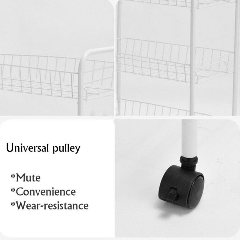 3-Tier Removable Storage Trolley Rack