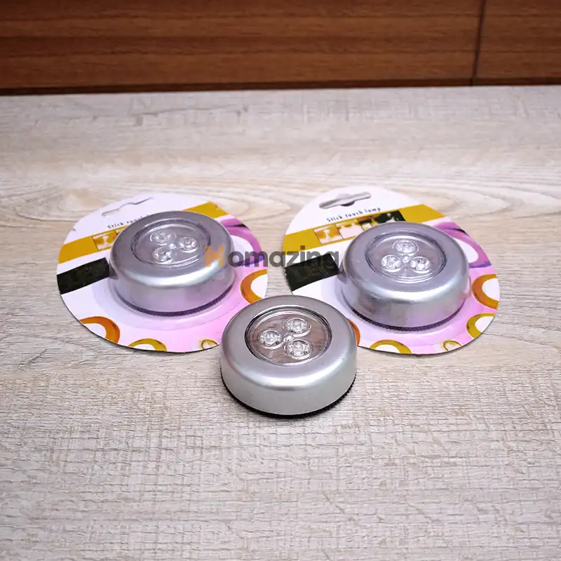 LED Push Button Tap Light Adhesive Pack Of 3
