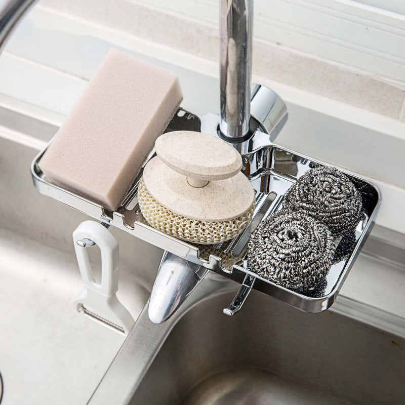 Sink Faucet Hanging Storage Rack Steel