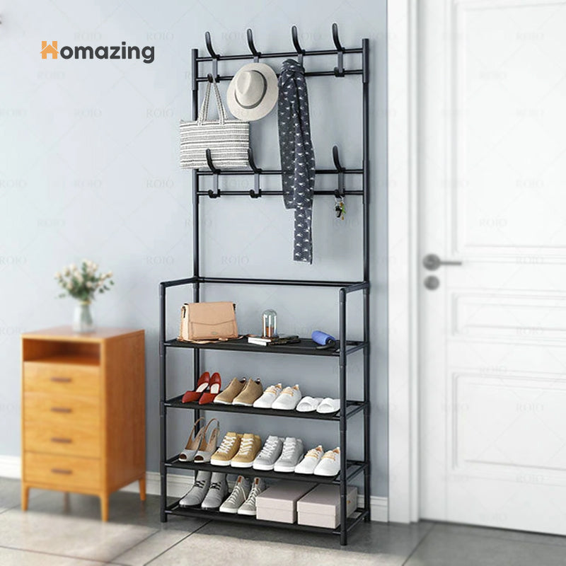 Multifunctional 4 Layers Shoe & Coat Rack