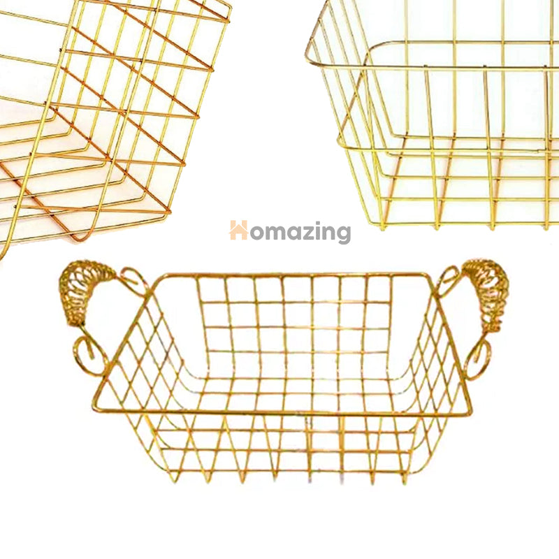 Iron Storage Basket Gold