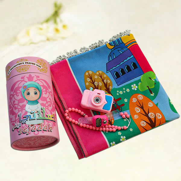 Kids Prayer Mat with Tasbeeh Counter & Kids Camera
