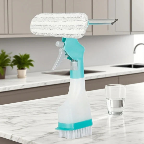 4 In 1 Double Sided Window Cleaning Squeegee With Spray Bottle