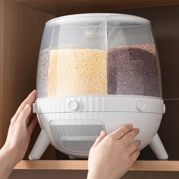 6KG Rotating Cereal Dispenser Multi Grain Storage Container