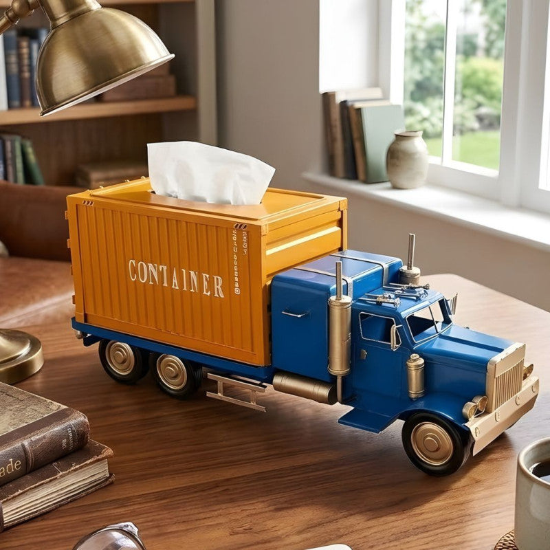 Vintage Cargo Truck Design Tissue Box Organizer
