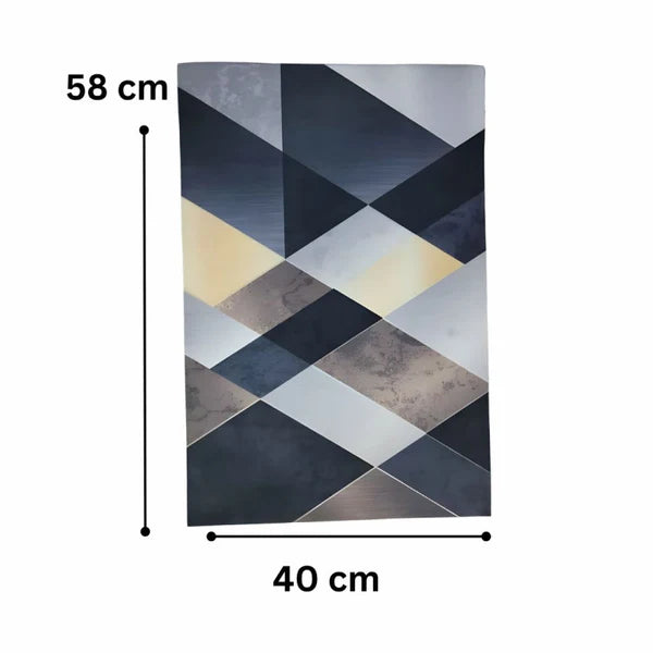 Modern Geometric Nappa Leather Bath Mat Non Slip Rubber Mat