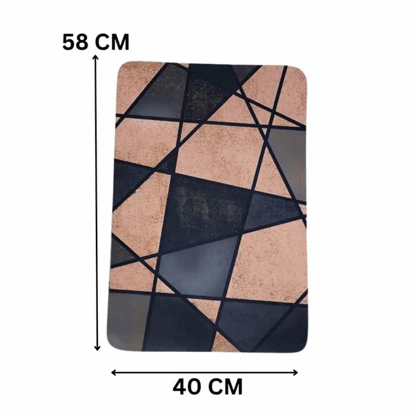 Nordic Geometric Abstract Bath Non Slip Mat