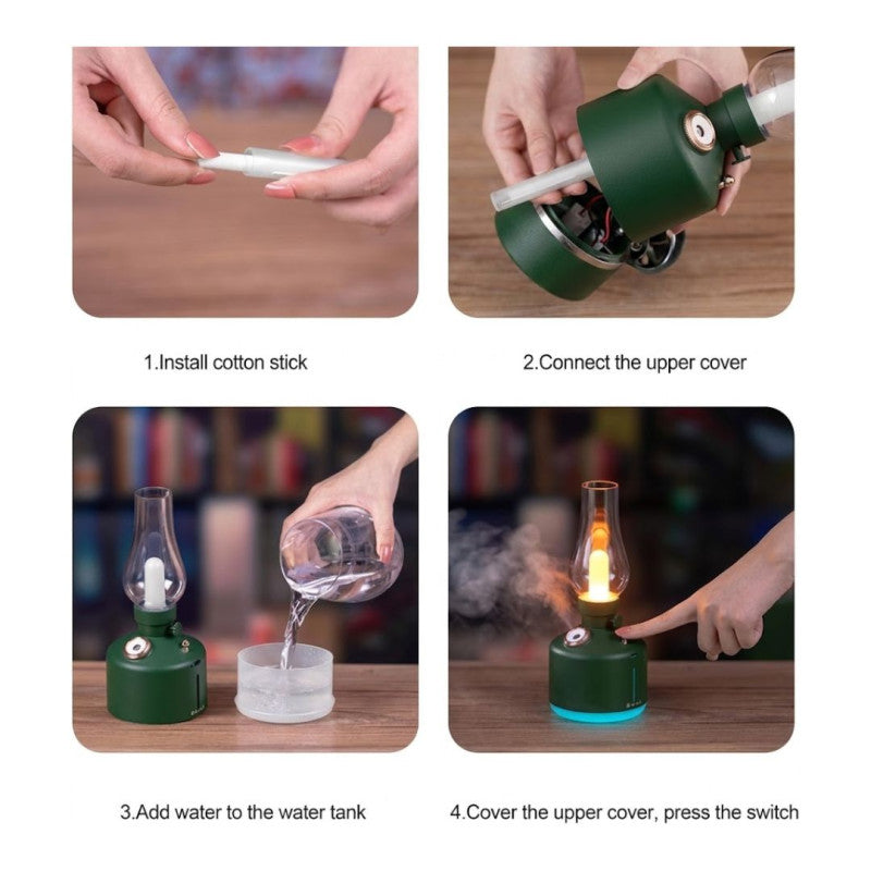 Tubelight Diffuser Rechargeable Portable Aroma Humidifier Lamp