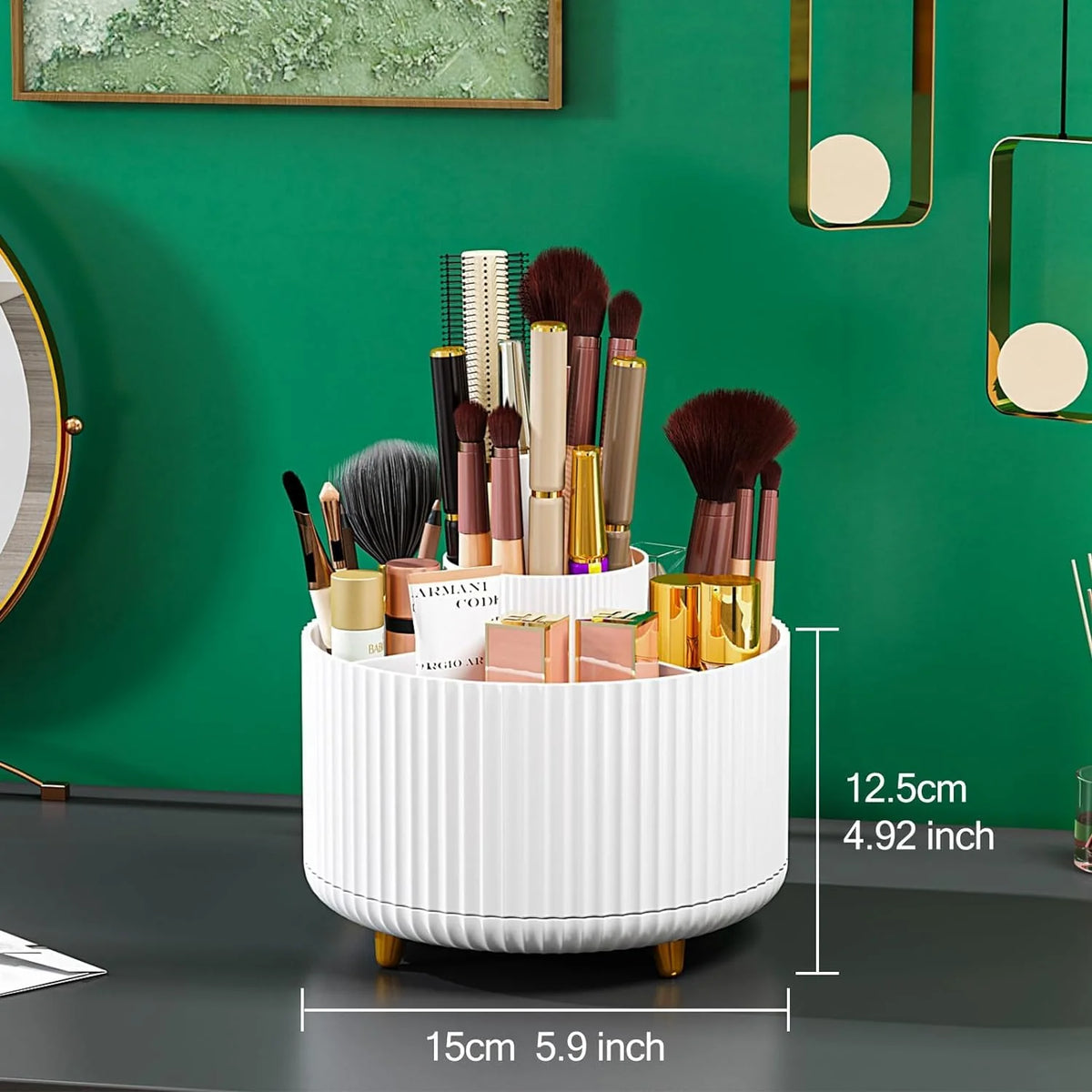 Rotatable Plastic Makeup Storage Organizer 360° Cosmetic Organizer