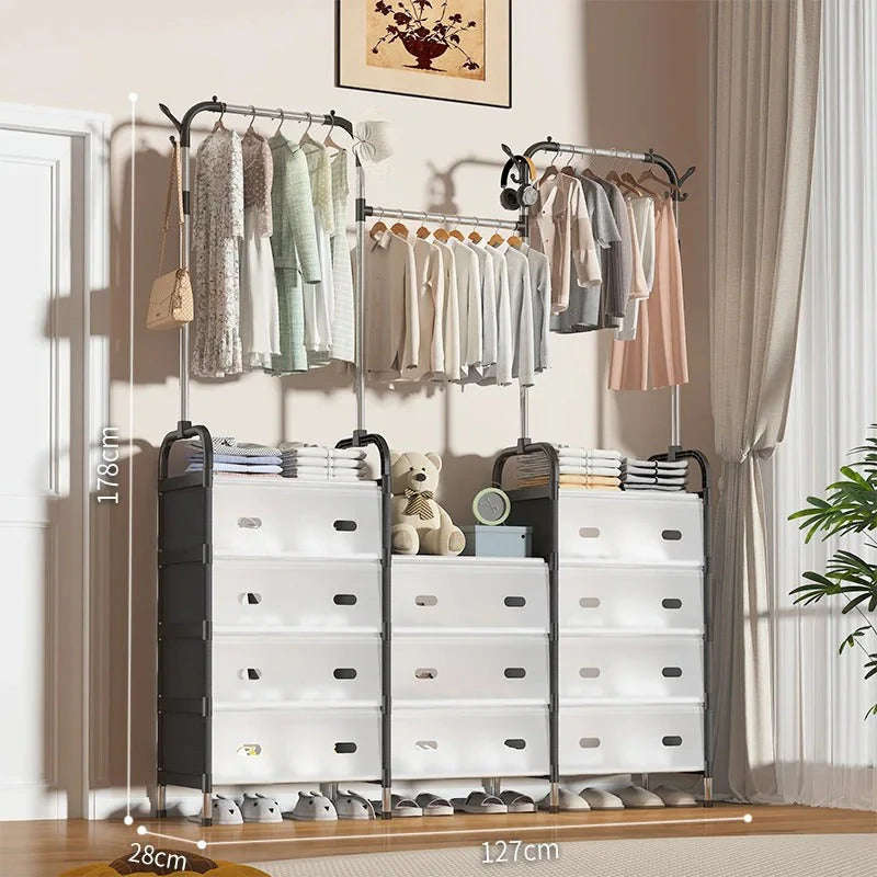 Bedroom Coat & Drying Rack Multipurpose Clothes Stand