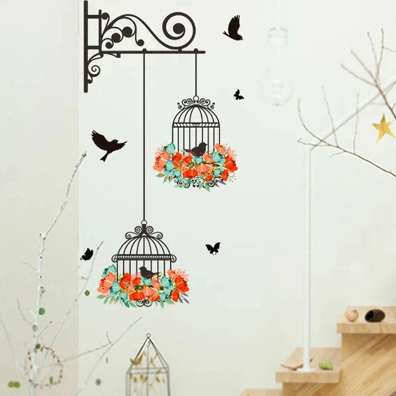 Wall Painting Birdcage Sticker