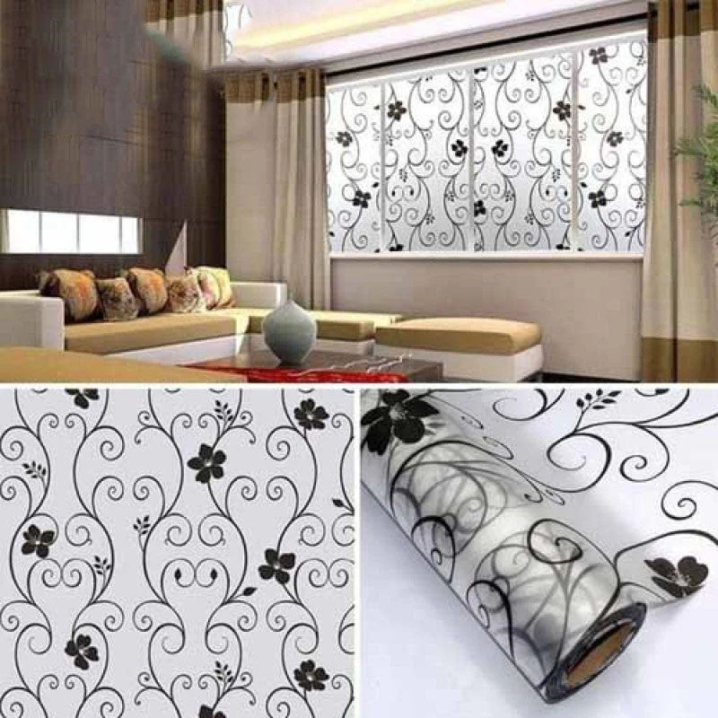 Window Glass Wallpaper Sticker Florals Fancy Pattern