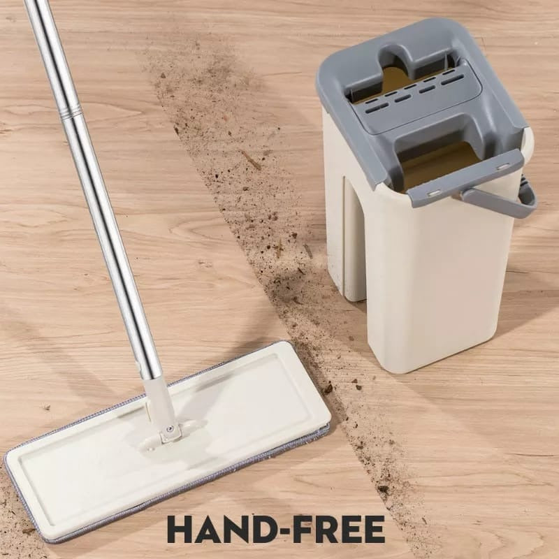 Flat Mop Bucket With Reusable Mop Pads