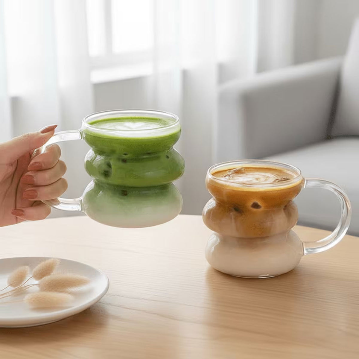 430ML Borosilicate Glass Cup with Handle
