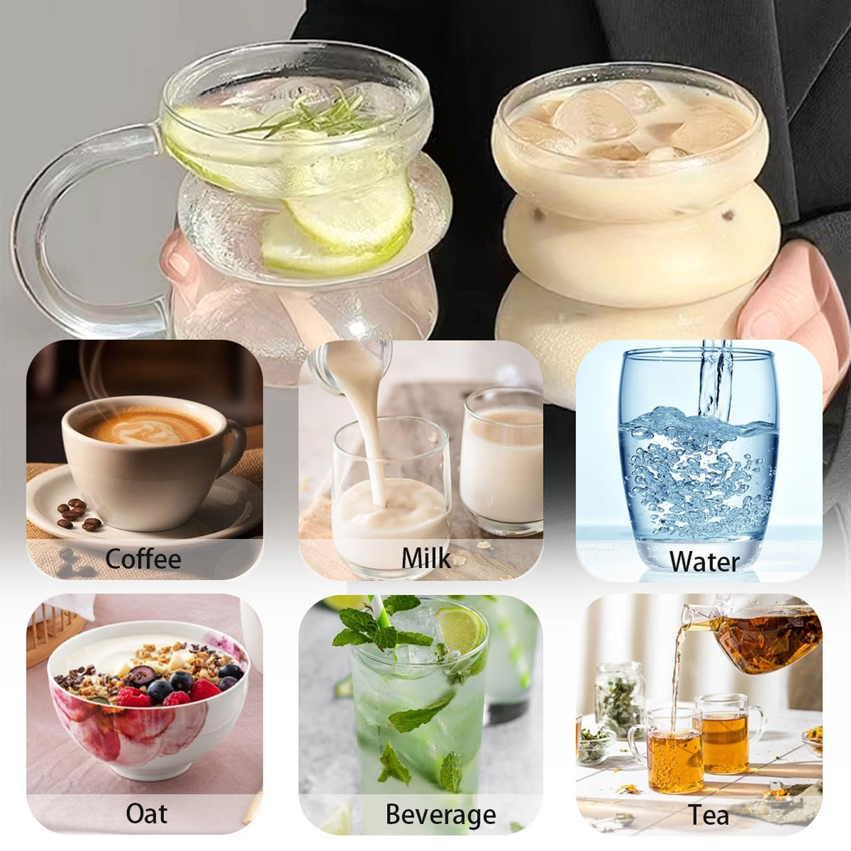 430ML Borosilicate Glass Cup with Handle