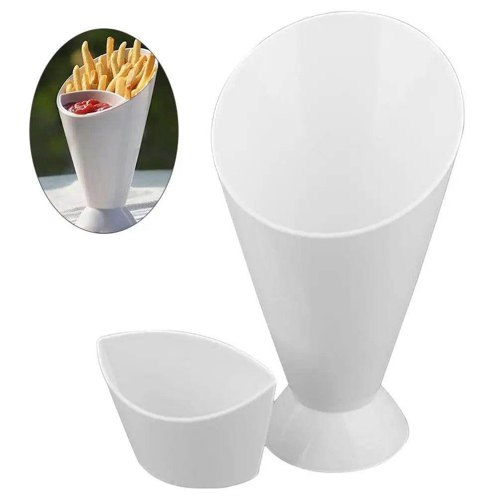 French Fries Dip Cone Cup With Sauce Holder