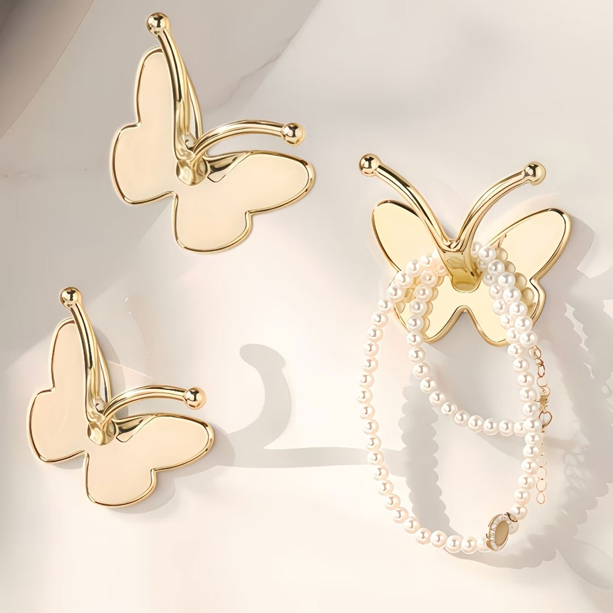 Butterfly-Shaped Adhesive Wall Hooks | Set of 2