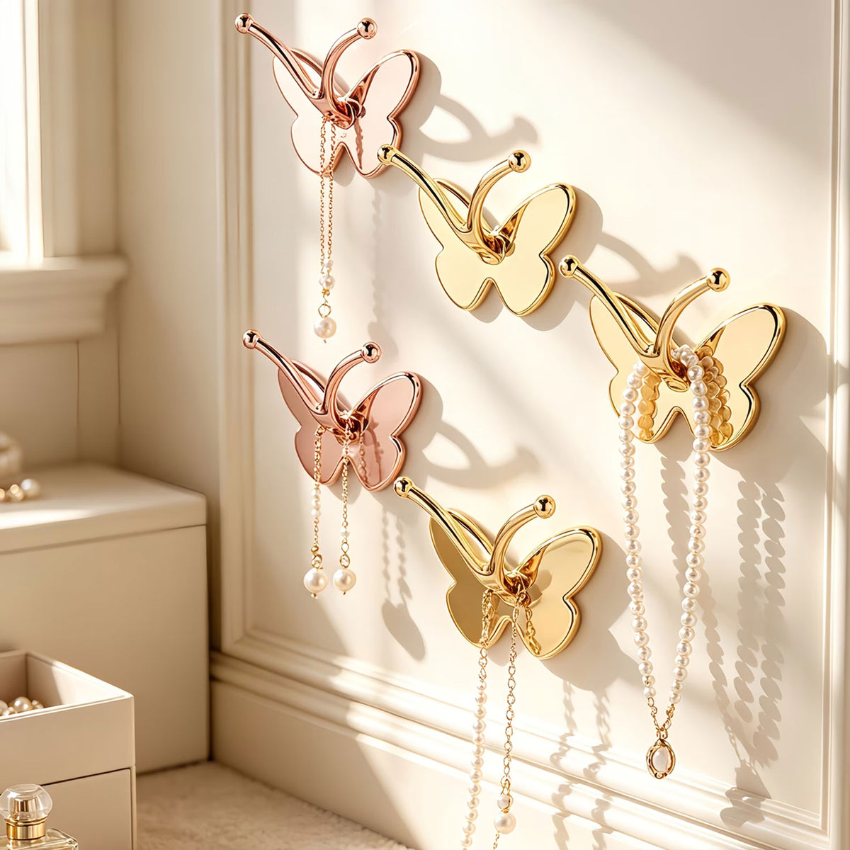 Butterfly-Shaped Adhesive Wall Hooks | Set of 2